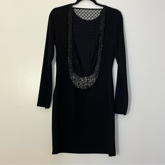 Diane Von Furstenberg | Margherita beaded little black mini dress Women’s size 2 - Picture 8 of 13